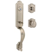 Baldwin Avendale Style Handleset with Carnaby Interior Knob from the Prestige Collection Satin Nickel