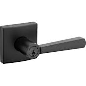 Baldwin Spyglass Single Cylinder Keyed Entry Door Lever Set from the Prestige Collection Matte Black