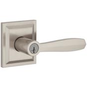 Baldwin Torrey Pines Keyed Entry Single Cylinder Door Lever Set with SmartKey Technology from the Prestige Collection Satin Nickel