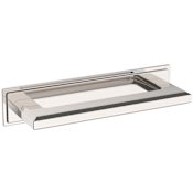 Baldwin Bevel 4 Inch Center to Center Handle Cabinet Pull and Backplate from the Estate Collection Lifetime Polished Nickel