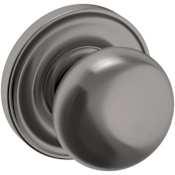 Baldwin 5000 Passage Door Knob Set with 5048 Rose from the Estate Collection Lifetime Graphite Nickel