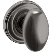 Baldwin 5025 Non-Turning One-Sided Dummy Door Knob with 5048 Rose from the Estate Collection Lifetime Graphite Nickel