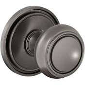 Baldwin Nashville Non-Turning Two-Sided Dummy Door Knob Set with 5070 Rose from the Estate Collection Lifetime Graphite Nickel