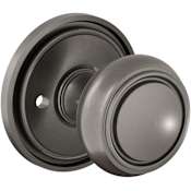 Baldwin Nashville Privacy Door Knob Set with 5123 Rose from the Estate Collection Lifetime Graphite Nickel