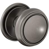 Baldwin Nashville Passage Door Knob Set with 5070 Rose from the Estate Collection Lifetime Graphite Nickel