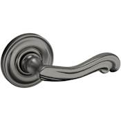 Baldwin 5108 Non-Turning Two-Sided Dummy Door Lever Set with 5048 Rose from the Estate Collection Lifetime Graphite Nickel
