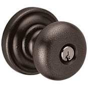 Baldwin 5205 Single Cylinder Keyed Entry Door Knob Set with 5048 Rose from the Estate Collection Distressed Oil Rubbed Bronze