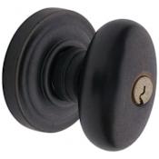 Baldwin 5225 Single Cylinder Keyed Entry Door Knob Set with 5048 Rose from the Estate Collection Distressed Oil Rubbed Bronze
