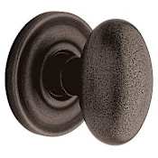 Baldwin Egg Reversible Non-Turning Two-Sided Dummy Door Knob Set with Classic Rosette from the Estate Collection Distressed Oil Rubbed Bronze