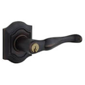 Baldwin 5237 Left Handed Single Cylinder Keyed Entry Door Lever Set with R027 Rose from the Estate Collection Distressed Oil Rubbed Bronze