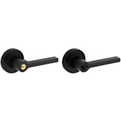 Baldwin Contemporary Right Handed Single Cylinder Keyed Entry Door Lever Set with Round Rose Satin Black