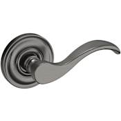 Baldwin 5455V Passage Door Lever Set with 5048 Rose from the Estate Collection Lifetime Graphite Nickel