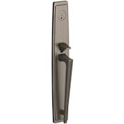 Baldwin Palm Springs Right Handed Dummy Mortise Full Plate Handleset Trim with L024 Interior Lever from the Estate Collection Lifetime Graphite Nickel
