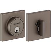 Baldwin Gramercy Square Level Deadbolt with Bluetooth and Matter Lifetime Graphite Nickel