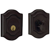 Baldwin Bethpage Solid Brass Single Cylinder Keyed Entry Deadbolt from the Estate Collection Distressed Oil Rubbed Bronze