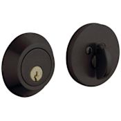 Baldwin Contemporary Solid Brass Single Cylinder Keyed Entry Deadbolt from the Estate Collection Distressed Oil Rubbed Bronze