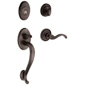 Baldwin Logan Right Handed Sectional Single Cylinder Keyed Entry Handleset with 5455V Interior Lever from the Estate Collection Distressed Oil Rubbed Bronze