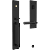 Baldwin Gramercy Right Handed One Piece Single Cylinder Keyed Entry Handleset with L029 Interior Lever from the Estate Collection Distressed Oil Rubbed Bronze