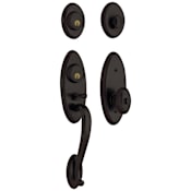 Baldwin Landon Sectional Single Cylinder Keyed Entry Handleset with 5225 Interior Knob from the Estate Collection Distressed Oil Rubbed Bronze