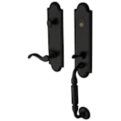 Baldwin Manchester Left Handed One Piece Single Cylinder Keyed Entry Handleset with 5455V Interior Lever from the Estate Collection Satin Black