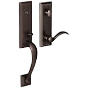 Baldwin Right Handed Cody Single Cylinder Handleset with Beavertail Interior Lever and Emergency Egress Function Distressed Oil Rubbed Bronze