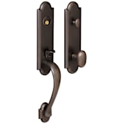 Baldwin Boulder Dummy Handleset with Oval Style Interior Knob Distressed Oil Rubbed Bronze