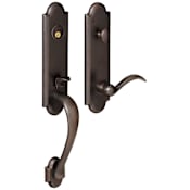 Baldwin Right Handed Boulder Dummy Set Sectional Handleset with Beavertail Interior Lever Distressed Oil Rubbed Bronze
