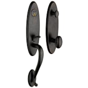 Baldwin Blakely One Piece Single Cylinder Keyed Entry Handleset with 5025 Interior Knob from the Estate Collection Distressed Oil Rubbed Bronze