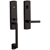 Baldwin Soho Right Handed One Piece Single Cylinder Keyed Entry Handleset with 5485V Interior Lever from the Estate Collection Distressed Oil Rubbed Bronze