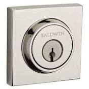 Baldwin Contemporary Square SmartKey Double Cylinder Keyed Entry Deadbolt Lifetime Polished Nickel