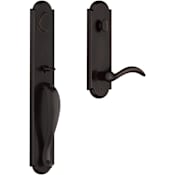 Baldwin Elkhorn Full Plate Single Cylinder Keyed Entry Handleset with Right Handed Interior Arch Lever and Emergency Egress Function Dark Bronze