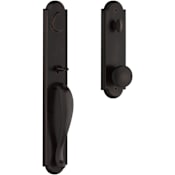 Baldwin Elkhorn Full Plate Single Cylinder Keyed Entry Handleset with Interior Rustic Knob and Emergency Egress Function Dark Bronze