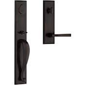 Baldwin Longview Full Plate Single Cylinder Keyed Entry Handleset with Taper Interior Lever and Emergency Egress Function Dark Bronze