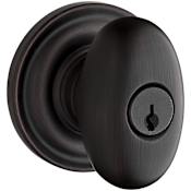 Baldwin Ellipse Single Cylinder Keyed Entry Door Knob with Round Rose Venetian Bronze