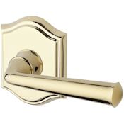 Baldwin Federal Keyed Entry Single Cylinder Leverset with Traditional Arch Rose Lifetime Polished Brass