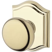 Baldwin Round Single Cylinder Keyed Entry Door Knob with Arch Rose Lifetime Polished Brass