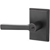 Baldwin Taper Keyed Entry Single Cylinder Leverset with Rustic Square Rose Dark Bronze
