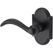 Baldwin Arch Left Handed Non-Turning Two-Sided Through-Door Dummy Door Lever Set with Rustic Arch Rose Dark Bronze