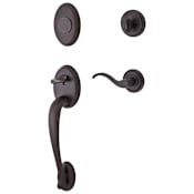 Baldwin Columbus Right Handed Dummy Handleset with Traditional Round Rose and Curve Lever on Interior Venetian Bronze