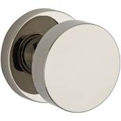 Baldwin Contemporary Non-Turning Two-Sided Dummy Door Knob Set with Round Rose Lifetime Polished Nickel