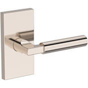 Baldwin Lake Forest Non-Turning Two-Sided Dummy Door Lever Set with Contemporary 5" Rose from the Reserve Collection Lifetime Polished Nickel