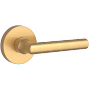 Baldwin Tube Non-Turning Two-Sided Through-Door Dummy Door Lever Set from the Reserve Collection Lifetime Satin Brass