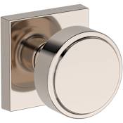 Baldwin Vashon Non-Turning Two-Sided Dummy Door Knob Set with Contemporary Square Rose from the Reserve Collection Lifetime Polished Nickel