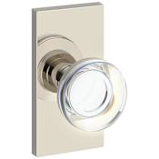 Baldwin Contemporary Crystal Non-Turning One-Sided Dummy Door Knob with Contemporary 5 Inch Rose from the Reserve Collection Lifetime Polished Nickel