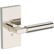 Baldwin Lake Forest Non-Turning One-Sided Dummy Door Lever with Contemporary 5" Rose from the Reserve Collection Lifetime Polished Nickel