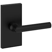 Baldwin Tube Non-Turning One-Sided Dummy Door Lever with 5 Inch Rectangle Rose from the Reserve Collection Satin Black