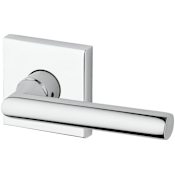 Baldwin Tube Non-Turning One-Sided Dummy Door Lever with Square Rose Polished Chrome