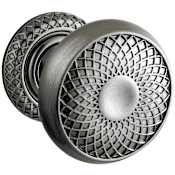 Baldwin K002 Style Privacy Door Knob Set with choice of Small Rosette from the Estate Collection Antique Nickel