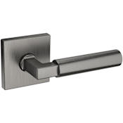 Baldwin L029 Gramercy Passage Door Lever Set with R017 Rose from the Estate Collection Lifetime Graphite Nickel