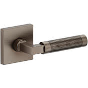 Baldwin Gramercy Knurled Passage Door Lever Set with R017 Trim from the Estate Collection Lifetime Graphite Nickel